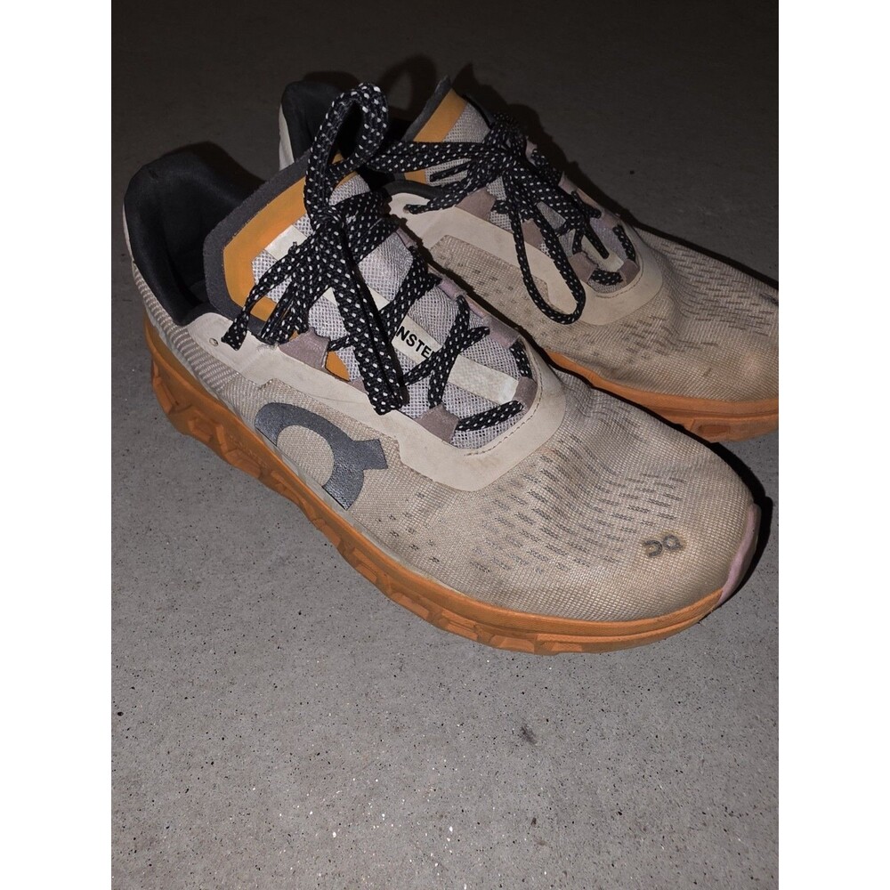 ON WOMEN CLOUD MONSTER 9.5 EU 41 Turmeric Orange White Running Shoes - Pre Owned